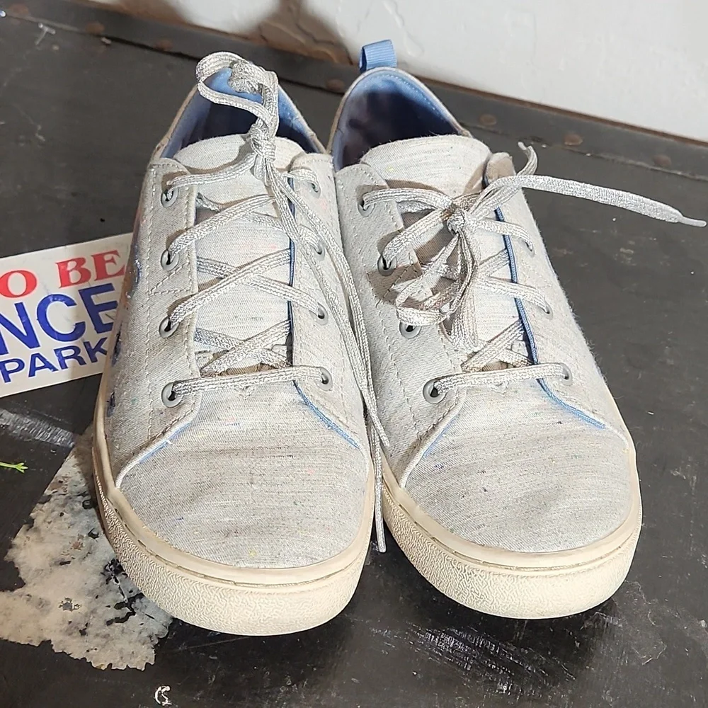 TOM'S 3Y Lenny Grey Multi Speckle Drizzly Weather Lace Up Shoes